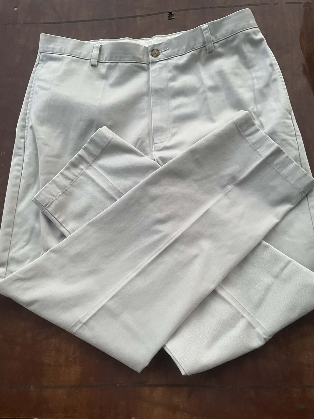 L.L. Bean Men's Light Gray Straight-Leg Pants
